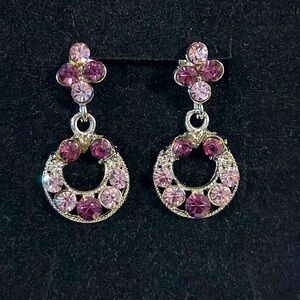 Purple drop earrings
